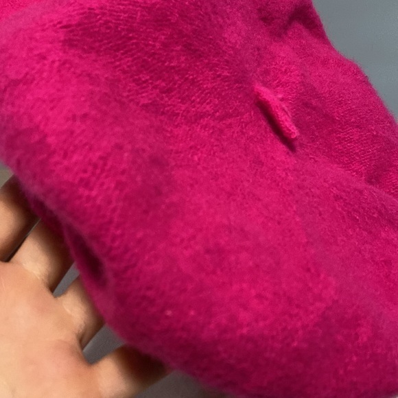 Pink wool beret hat neon hit stylish french millinery headpiece - Picture 4 of 9